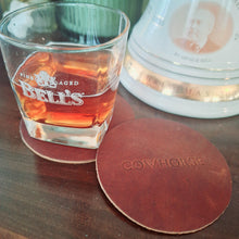 COWHORSE leather drink coasters